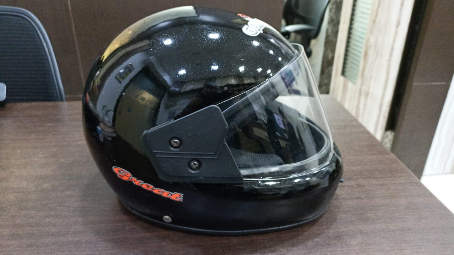 GALAXY Great ( isi approved ) Motorbike Helmet (Black)