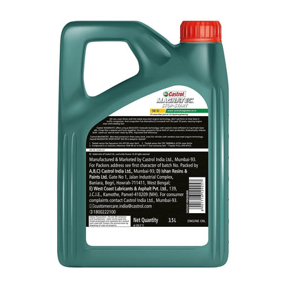 Castrol MAGNATEC STOP-START 5W-30 Full Synthetic Engine Oil for Petrol, Diesel and CNG Cars 3.5L