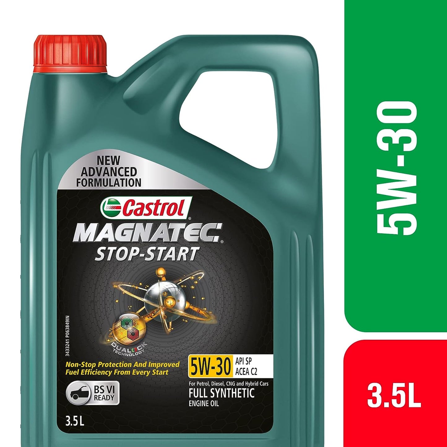 Castrol MAGNATEC STOP-START 5W-30 Full Synthetic Engine Oil for Petrol, Diesel and CNG Cars 3.5L