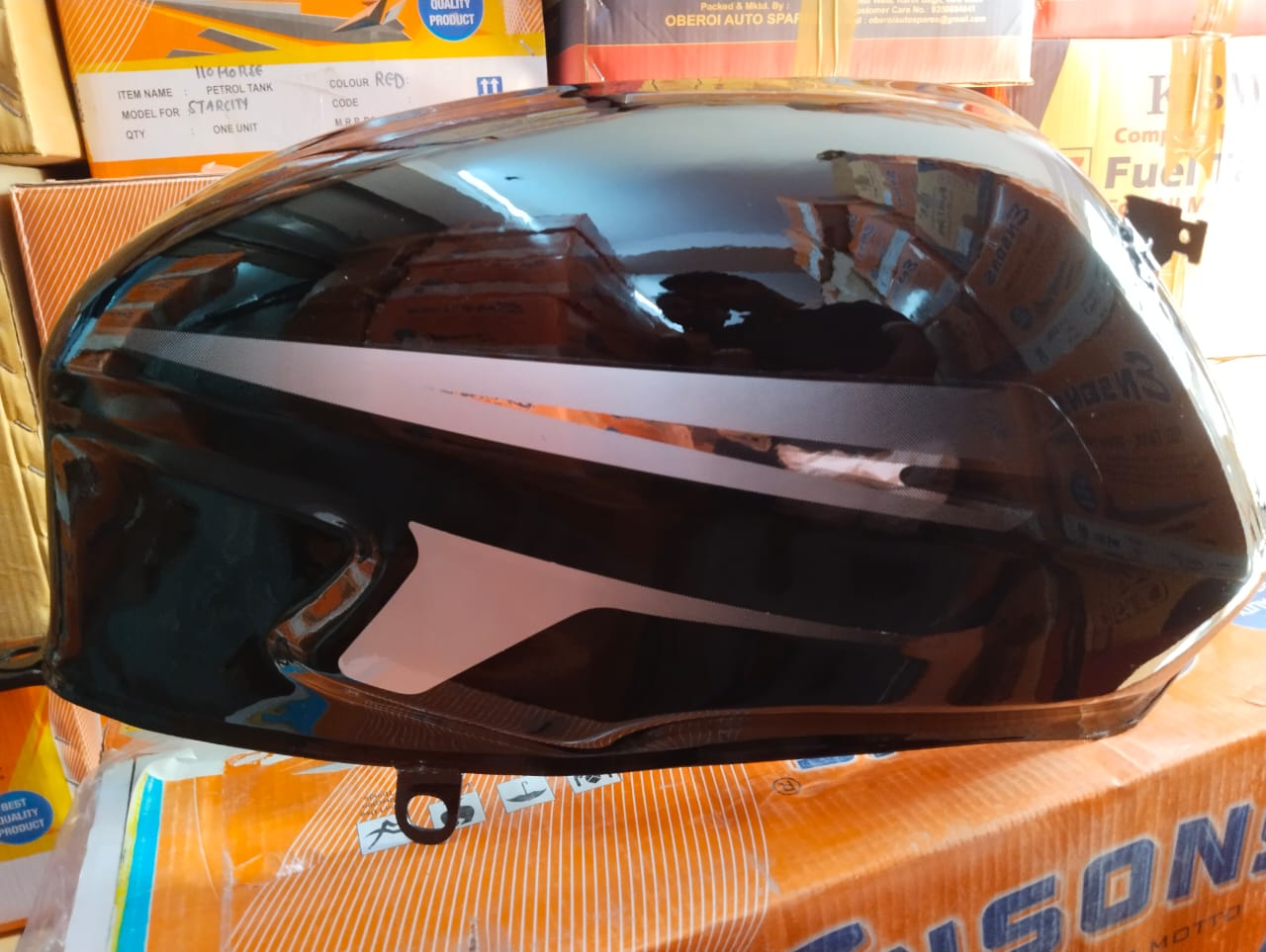 Ensons Petrol Tank for Bajaj Pulsar 150/180 UG6 with Monogram | Black & Grey