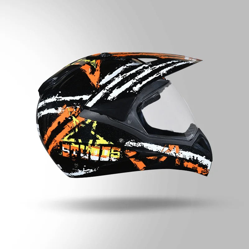 STUDDS - MOTOCROSS D5 DECOR BLACK & ORANGE