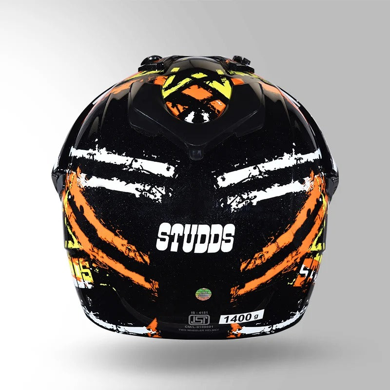 STUDDS - MOTOCROSS D5 DECOR BLACK & ORANGE