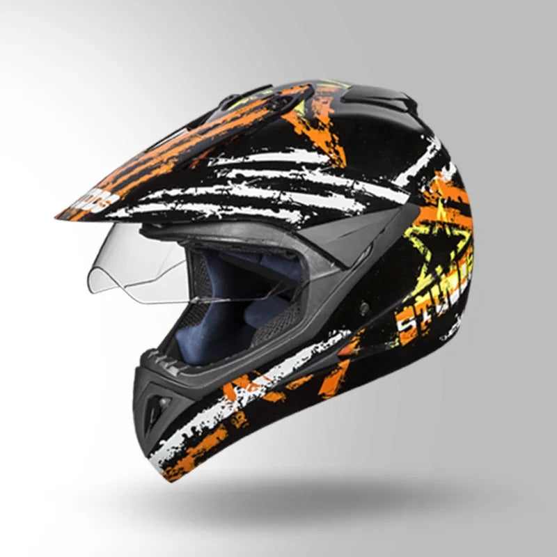 STUDDS - MOTOCROSS D5 DECOR BLACK & ORANGE