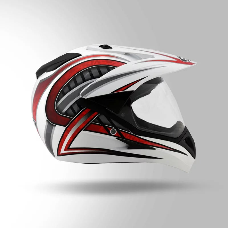 STUDDS - MOTOCROSS D2 DECOR WHITE & RED