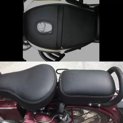 ANK Black Leatherite Durable & Comfortable Original Look Seat Cover Black With Tank Cover Black Combo For Royal Enfield Classic 350Cc 500Cc Classic Chrome Single Bike Seat Cover For Royal Enfield Classic, Classic 350, Classic 500, Classic Chrome