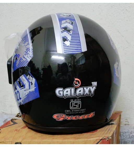 GALAXY Great ( isi approved ) Motorbike Helmet (Black)