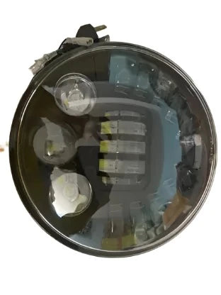 LED Headlight with DRL for All Royal Enfield Bikes, (Black) Bike Headlight Mount