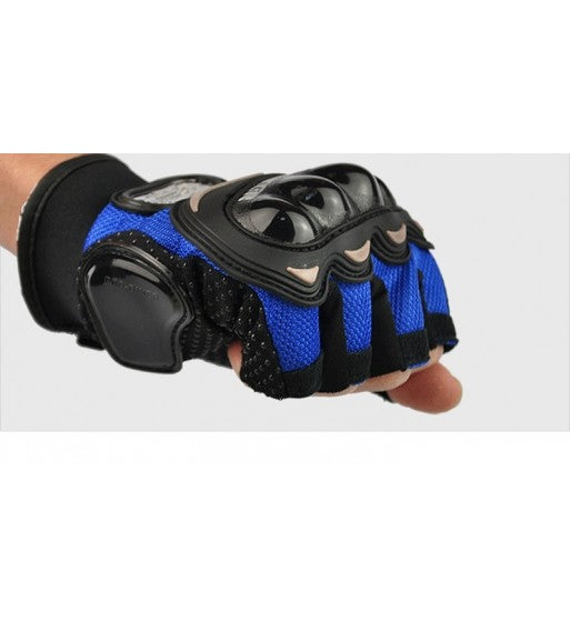 MOTORCYCLE GLOVES OUTDOOR SPORTS HALF FINGER (BLUE, XL)