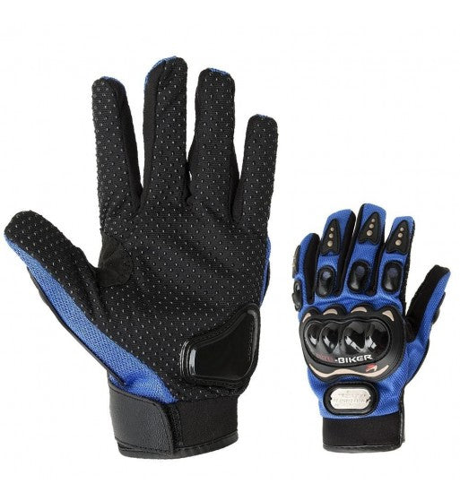 PROBIKER FULL RACING BIKING DRIVING MOTORCYCLE GLOVES - BLUE XL