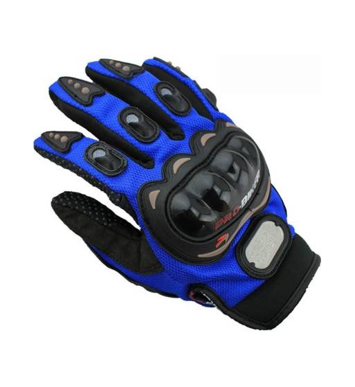 Probiker FULL FINGER LEATHERITE MOTORCYCLE RIDING GLOVES FOR MEN (BLUE WITH BLACK,M, L, XL, XXL)