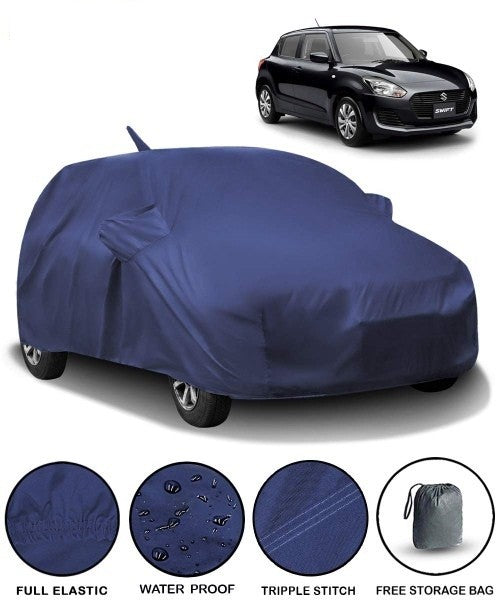 Waterproof Car Body Cover for Maruti Swift (2018-2019) with M irror Antenna Pocket & Storage Bag