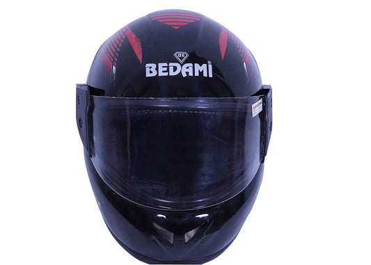 VP1 Reflective Full Face Helmet (Red with Plain Visor)