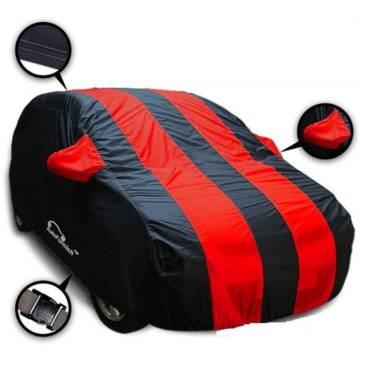 Autofurnish Stylish Red Stripe Car Body Cover for Volkswagen Polo