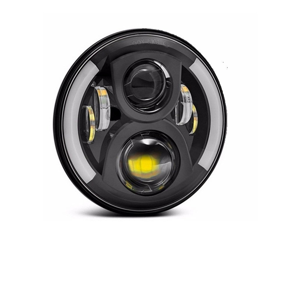 Ragilly Royal Piston Daymaker Minus 7" LED Headlight | 6 Months Warranty 110W Latest 2024 CREE LED | Compatible with Royal Enfield, Thar, Gypsy
