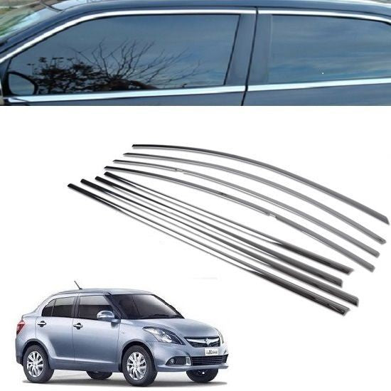 Maruti Suzuki Swift Dzire 2015 Car Window Garnish Car Chrome Window Full Garnish