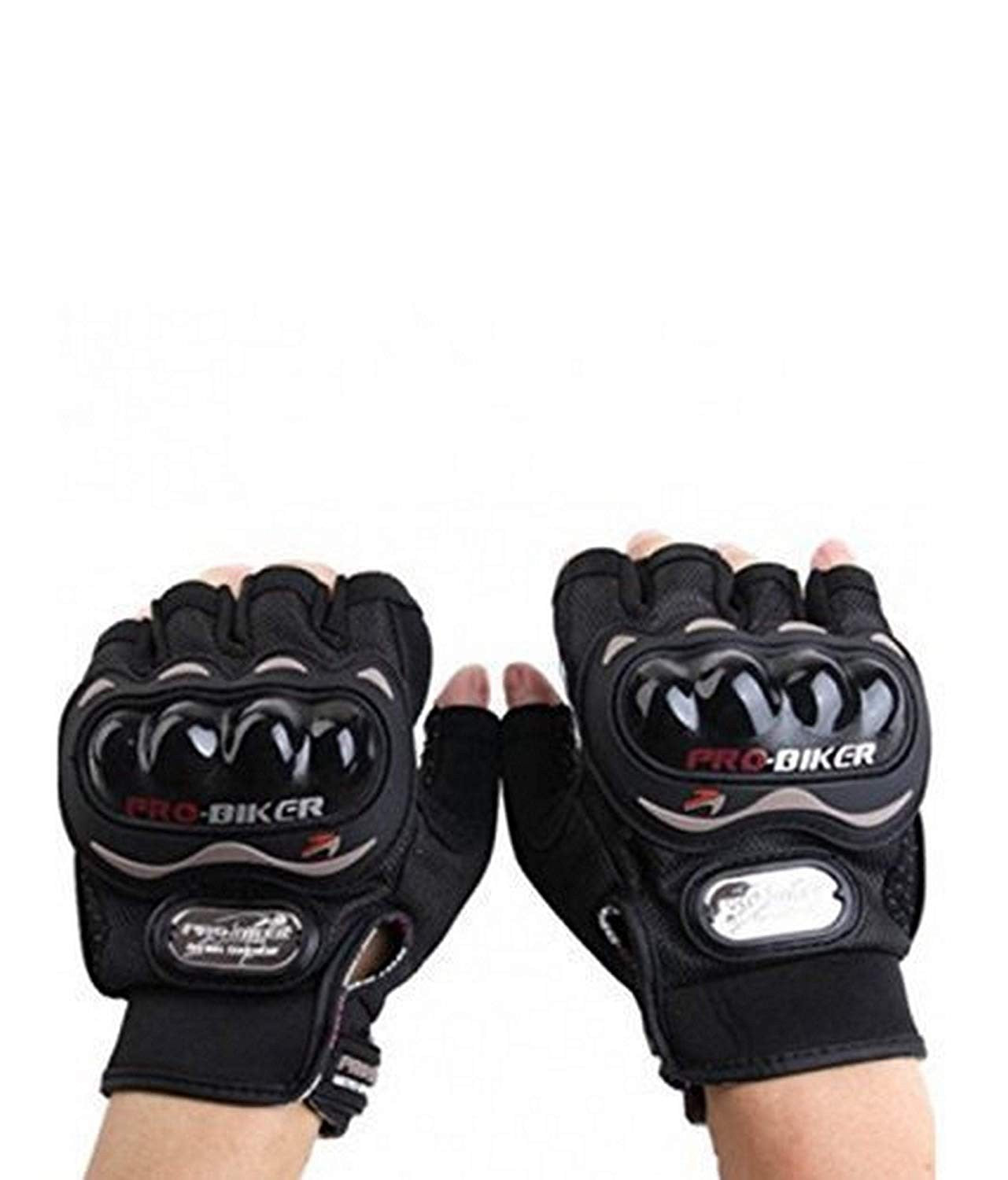 VP1 Leather Half Finger Motorcycle Gloves Black L ragillyspare