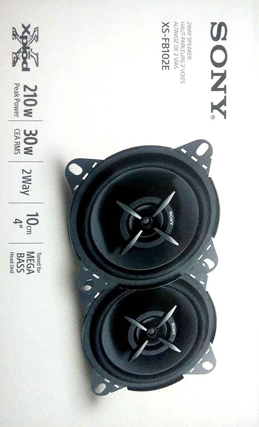 Sony XS Mega Bass 4-inch Speakers (Black)
