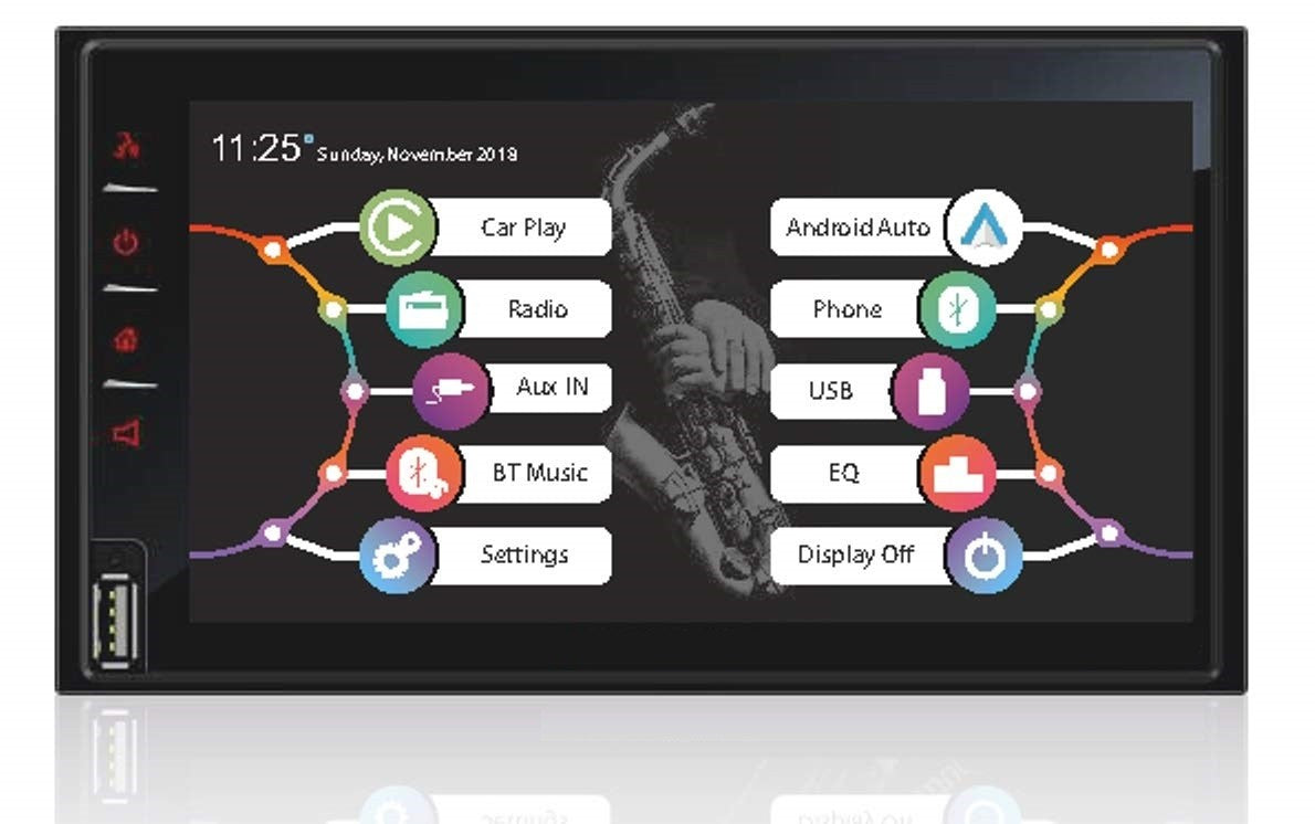 VP1 6-75 Capacitive Touch/Apple Car Play/USB/Aux/BT Car Media Player