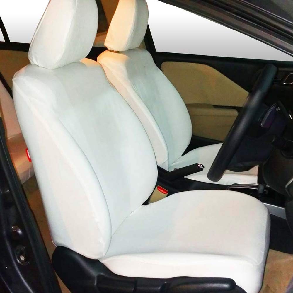 VP1 Cotton Towel White Fabric Car Seat Cover Hyundai Creta