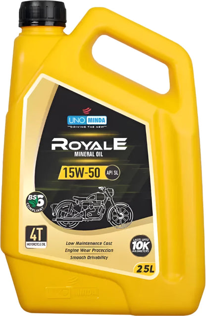 UNO MINDA RoyalE 15W-50 Mineral Engine Oil  (2.5 L, Pack of 1)