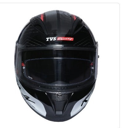 TVS Racing Dual Visor Helmet For Men – Anti-Fog Pin-Lock, Aerodynamic Design & DOT/ISI/ECE Certified – Premium Bike Helmet With Secure Fastening (Red & White)