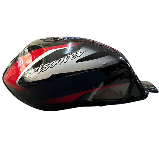 Petrol Tank for Bajaj Discover 125 BS4 | Black with Red Sticker