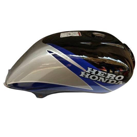 Petrol Tank for Hero Passion Plus  (Black/Blue)