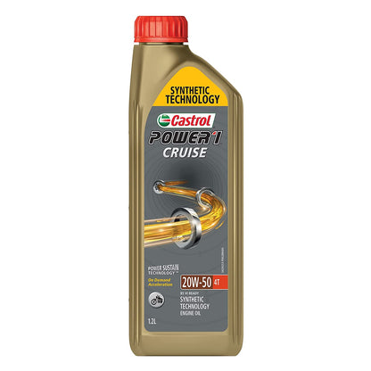 Castrol POWER1 CRUISE 20W-50 4T Synthetic Engine Oil for Bikes 1.2L