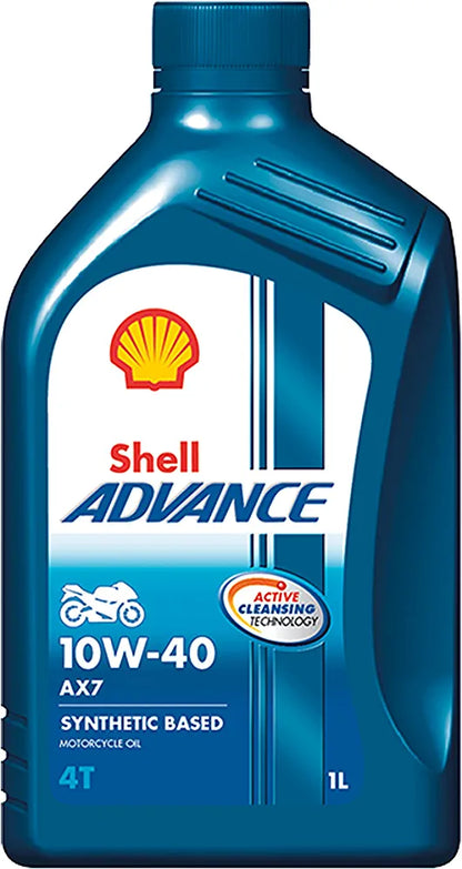 Shell Advance AX7 4T 10W-40 API SM Synthetic Technology Motorbike Engine Oil (1L)