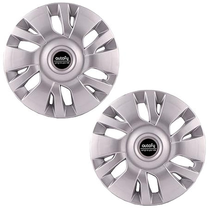 Autofy 13" 12 Spokes Snap-On Universal Wheel Cap Wheel Cover Hub Cap (Set of 4, Grey)