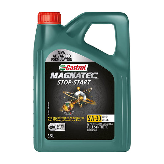 Castrol MAGNATEC STOP-START 5W-30 Full Synthetic Engine Oil for Petrol, Diesel and CNG Cars 3.5L