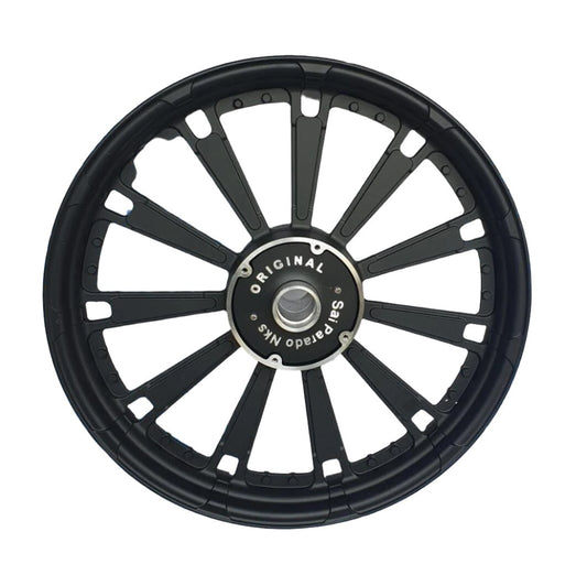 Parado Alloy wheels Classic single disc 9 spokes full black with cuts inside