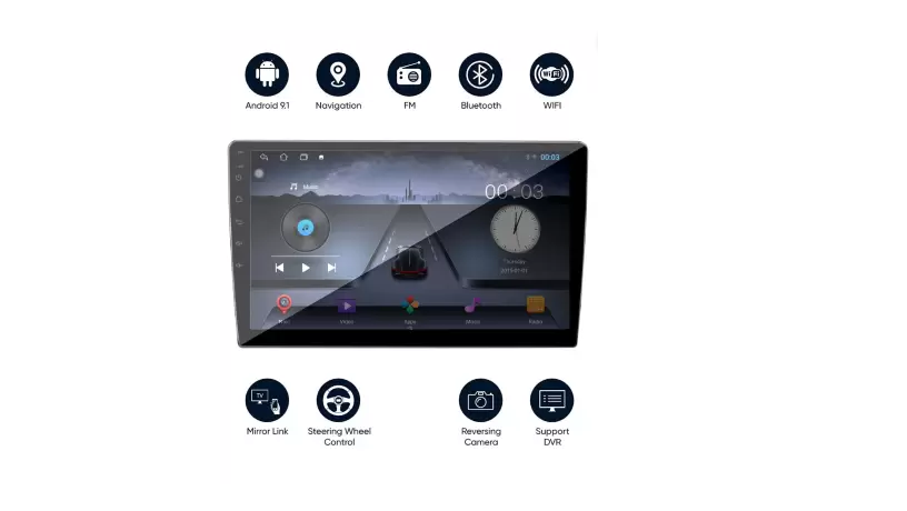 Modrive Bolero Android Player, Screen Size: 9 Inch - Modrive IPS-SCREEN MKT 9 Inch(23cm)(1280 HD)Universal Car Android/Multimedia Player| Car Stereo  (Double Din)