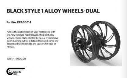 Black Style 1 Alloy Wheels-DUAL