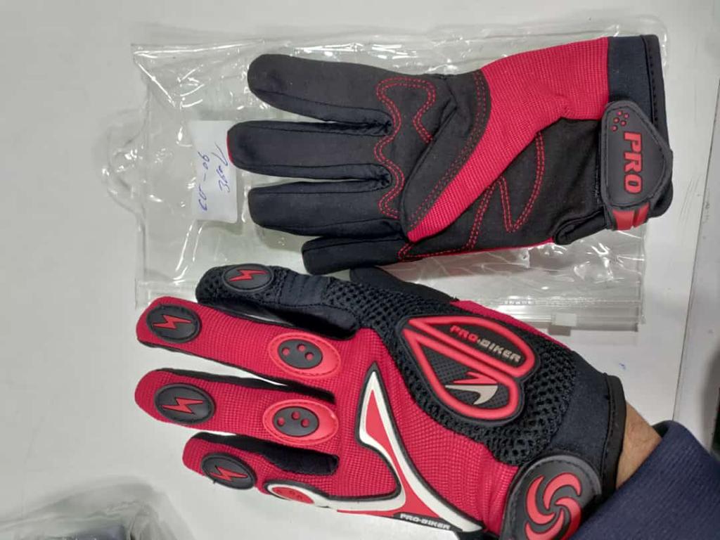 MOTORCYCLE RIDING GLOVES FOR MEN Full Finger (Black/Red)