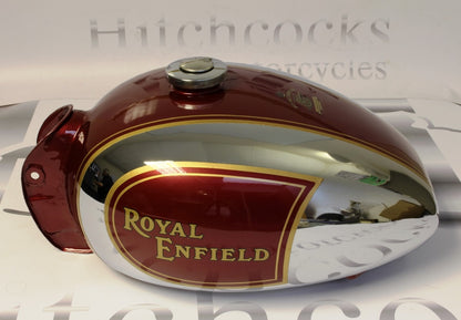Royal Enfield PETROL TANK *EFI models* CHROME/ROYAL MAROON (STD SIZE)