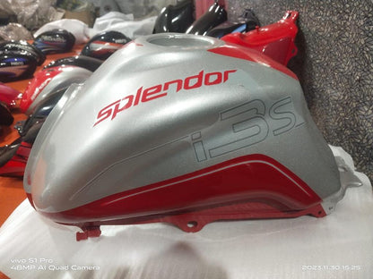 Hero Splendor Petrol Tank iSmart 110 | i3s | Silver & Red