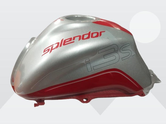 Hero Splendor Petrol Tank iSmart 110 | i3s | Silver & Red