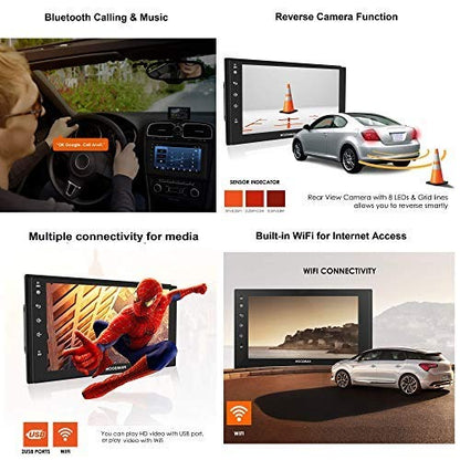 Android 8-1 with Gorilla Glass & IPS Display Car Stereo Double Din (2 GB/ 16 GB) (with Camera) (2GB)