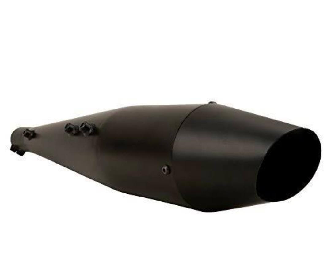 Dhe Best Dolphin Full Black Glasswool/Filter Exhaust Silencer Royal Enfield Classic 350 Royal Enfield Classic 350 Full Exhaust System  (Mild Steel)