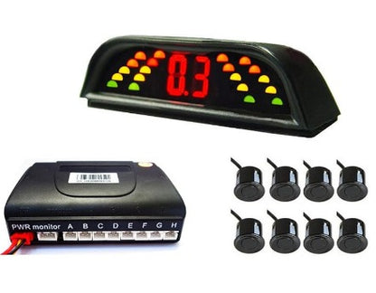 Parking Sensor Car Reversing Aid Front and Rear Parking Sensor Kit Car LED 8pcs Reverse Backup