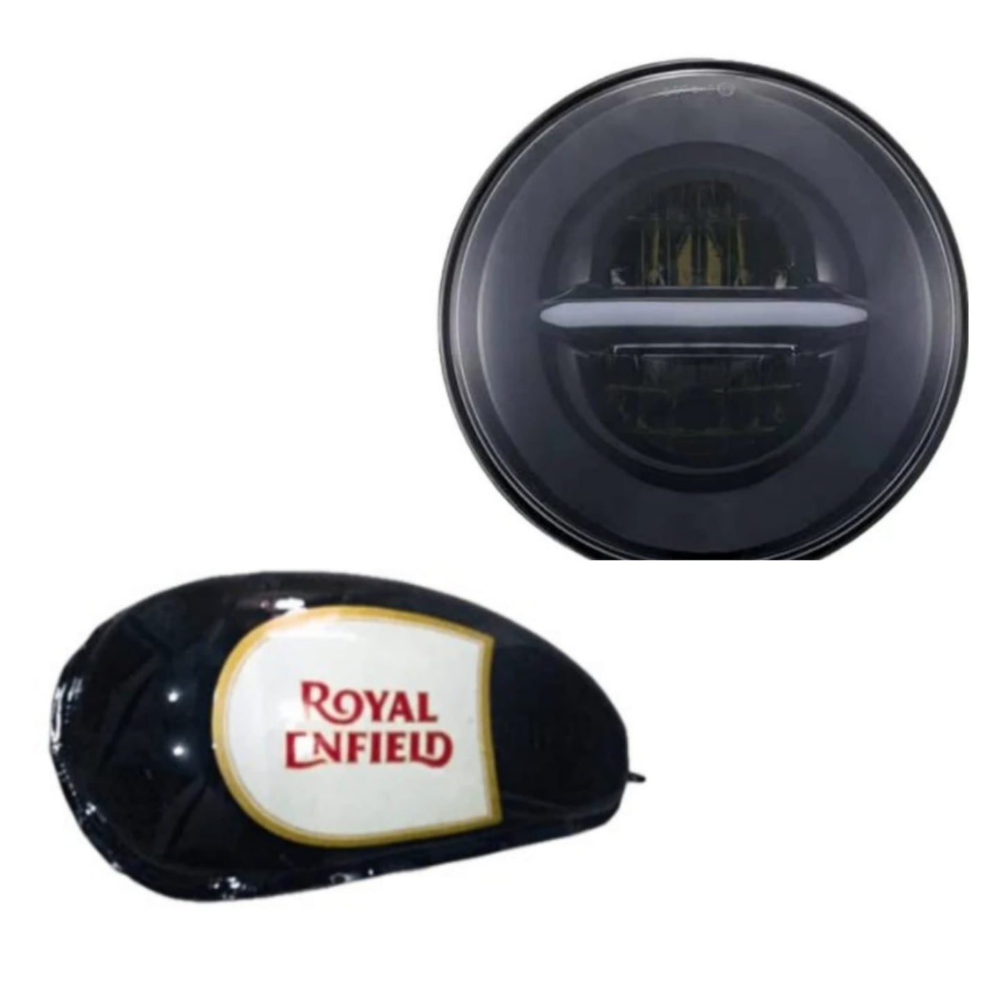 Royal Enfield 350 Petrol Tank BS3 with Smart LED 7inch Headlight 75-110W-12V (Original HJG Minus DRL Headlight for RE all models