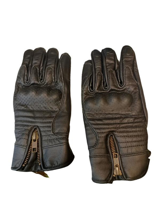 Genuine Leather Gloves Riding Gloves  (Black)