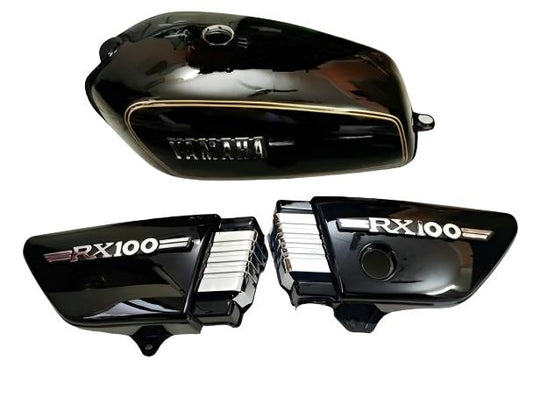 YAMAHA RX100 FUEL TANK , SIDE PANEL WITH COMPLETE KITS (BLACK)