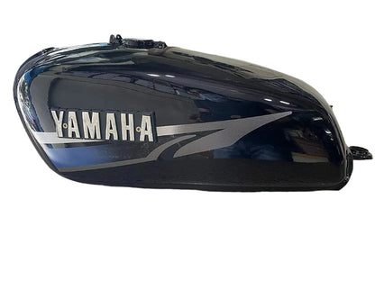 Petrol Fuel Tank Steel Black With Cap & Tap Fits For Yamaha RX100 RX135