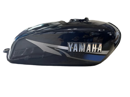 Petrol Fuel Tank Steel Black With Cap & Tap Fits For Yamaha RX100 RX135