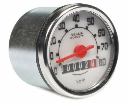 Fit for Speedometer Vespa V50 S, roundwithe numberplate, -80km/hØ:48mm, without mounting-material