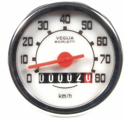 Fit for Speedometer Vespa V50 S, roundwithe numberplate, -80km/hØ:48mm, without mounting-material