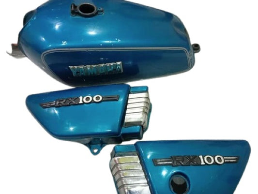 YAMAHA RX100 FUEL TANK COMPLETE BODY KIT/SIDE PANEL SET (Blue) - OEM