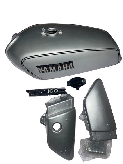 YAMAHA RX100 RX135 FUEL TANK COMPLETE BODY KIT/SIDE PANEL SET  (SILVER)